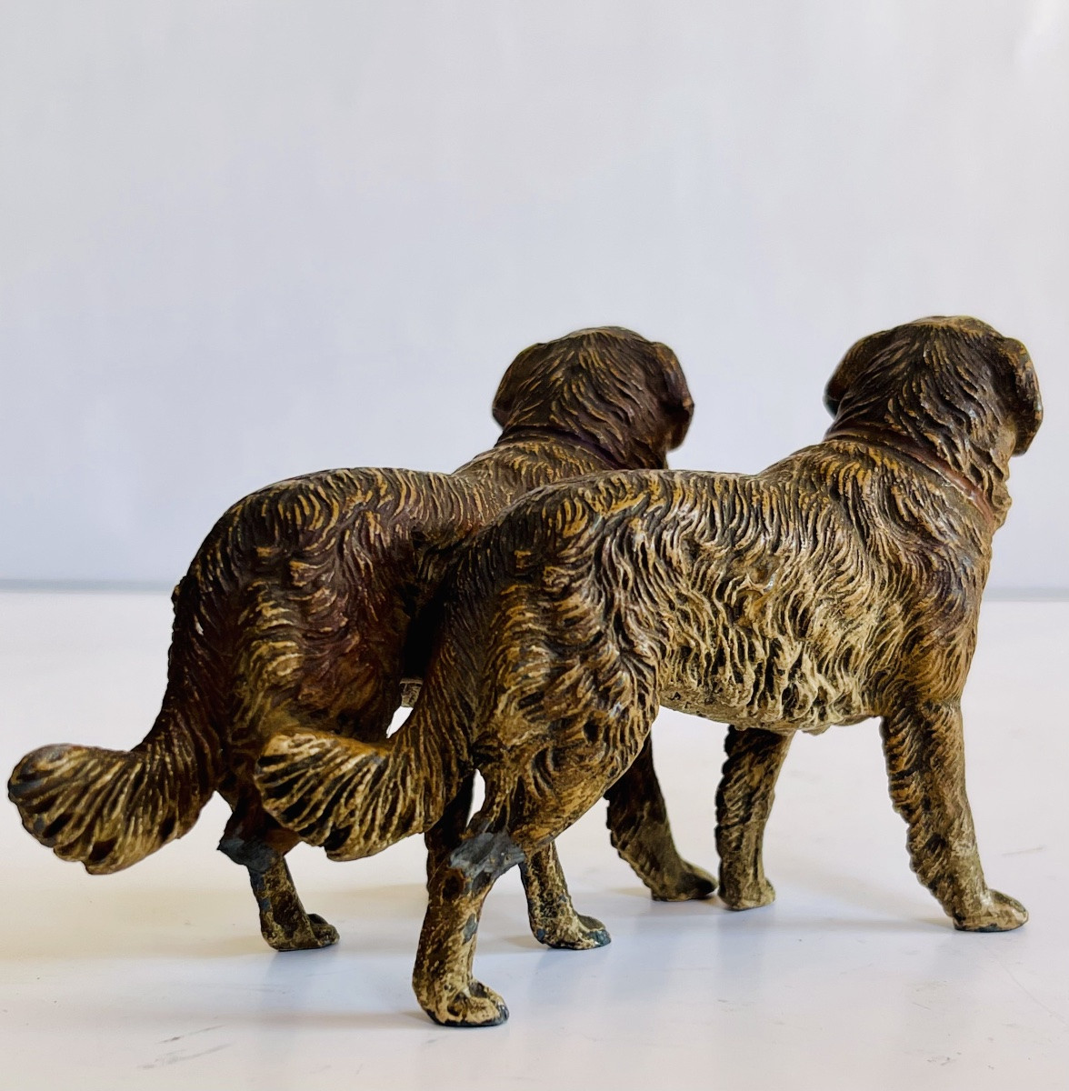 Couple de Saint Bernard  - plomb de Nuremberg -photo-2